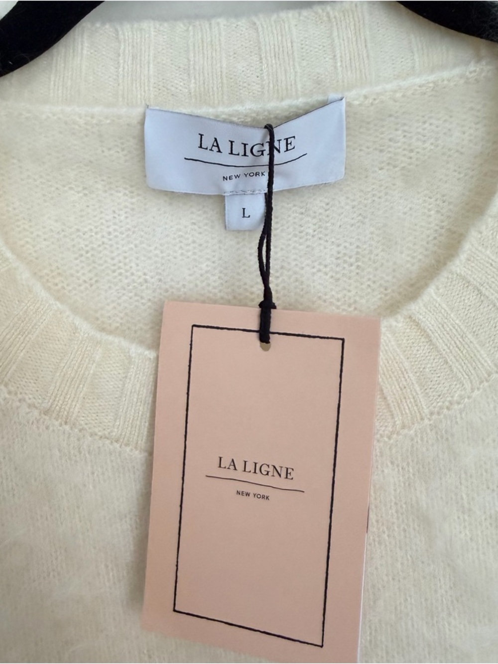 La Ligne Cream Cashmere Teddy Sweater - Picture 2 of 3